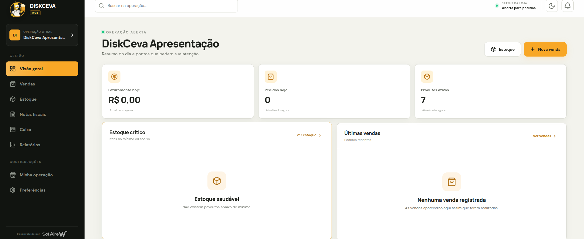 Interface do projeto DiskCeva